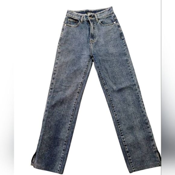 PrettyLittleThing High Rise Blue Jeans - Picture 1 of 11